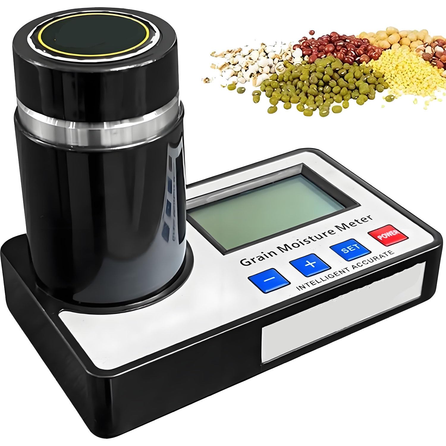 AiODiO Portable Grain Moisture Tester,Built in Temperature Sensor with Auto Compensation for Accurate Humidity Readings, Large LCD Display,for 19 Grain Types, 0.5% Accuracy