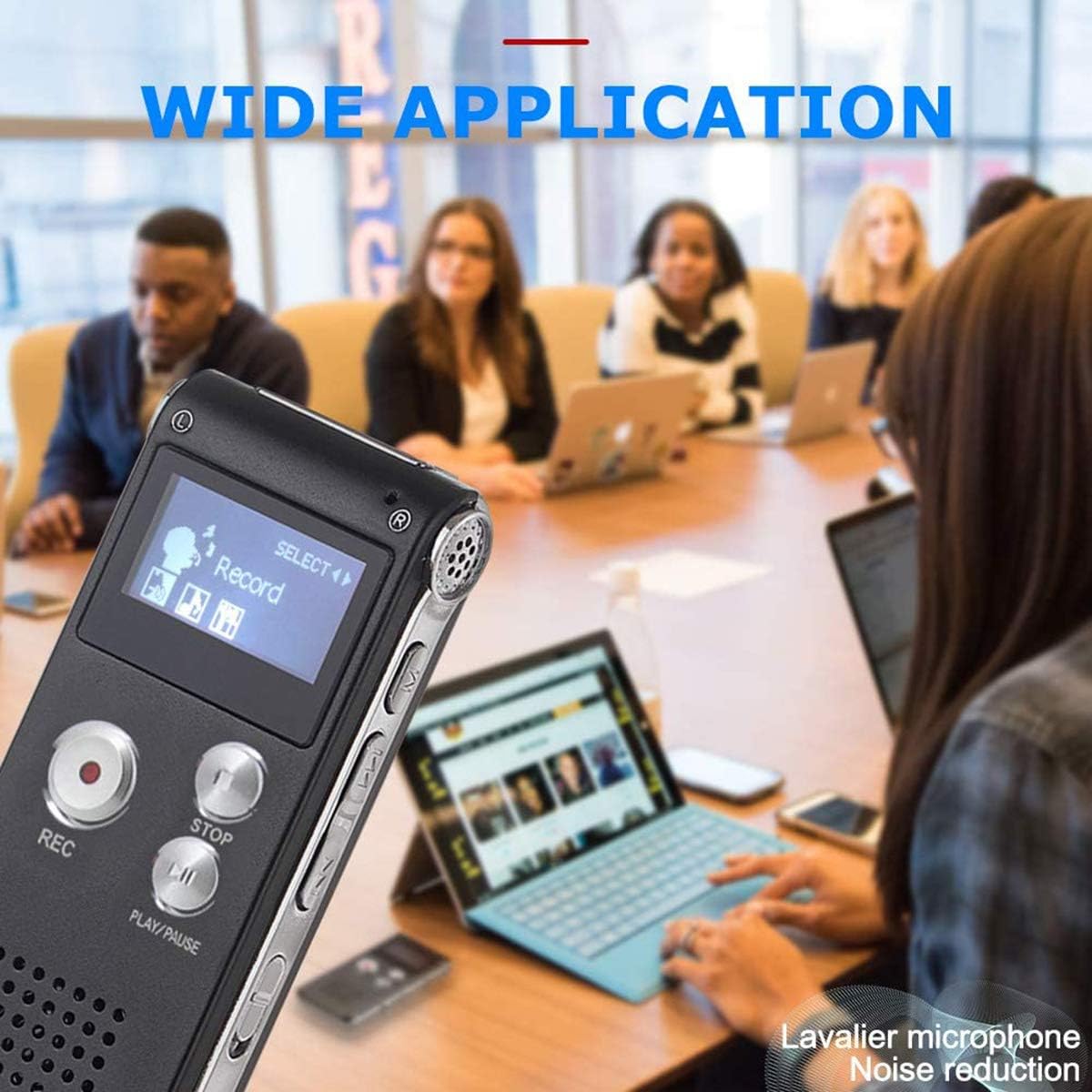 KDRose Digital Voice Recorder Voice Activated for Lectures,Meetings&Class,Portable 8GB Digital Activate Audio Tape Recording Device with Double Sensitive Microphone&MP3 Playback