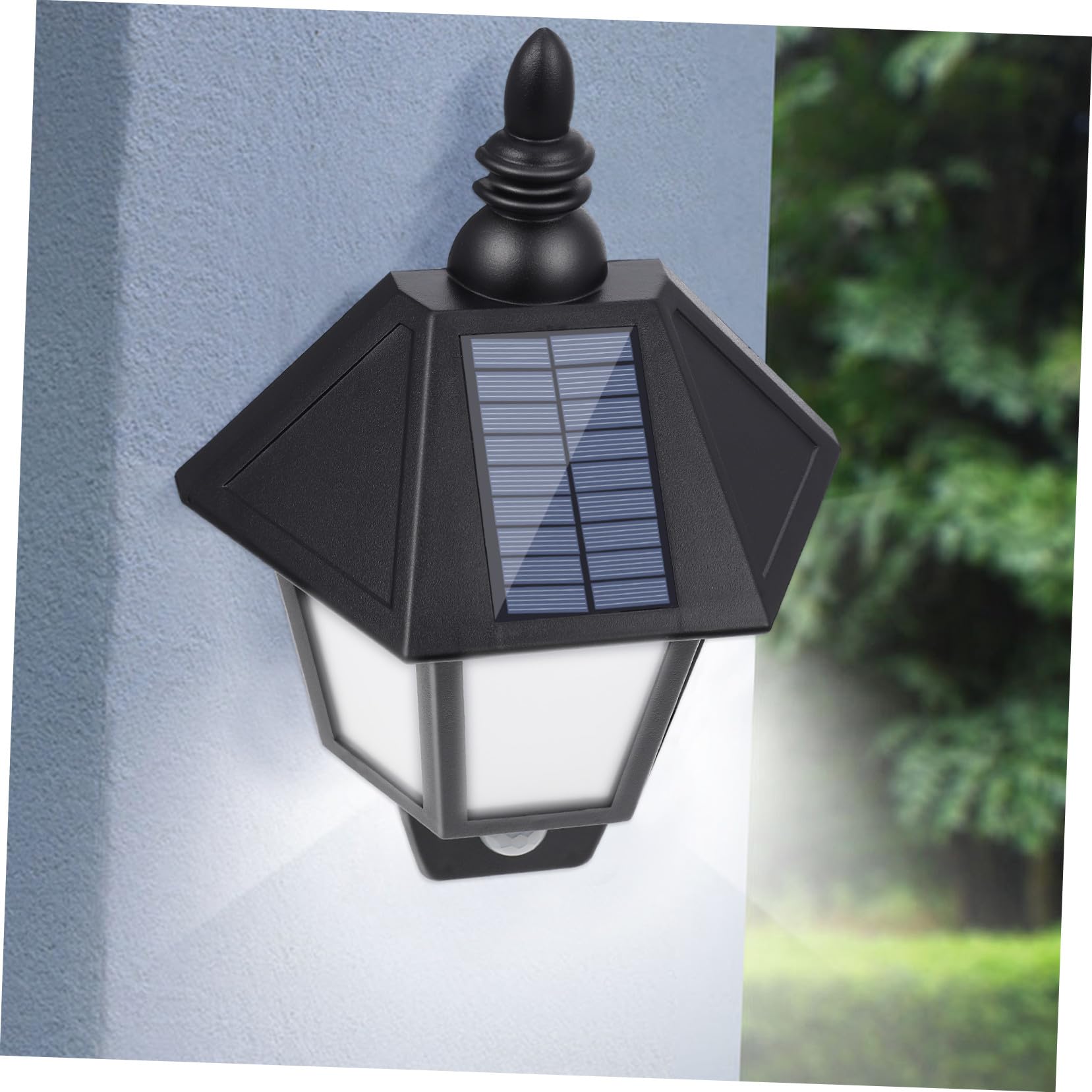 Baluue Solar Wandleuchte für Außen mit Ip55 Abs Material LED Beleuchtung für Innenhof und Blumenbeet 3.2v 500ma Batterie 5v 100ma Solarpanel