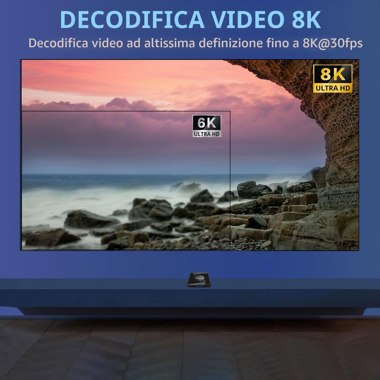 Android tv box,X13 PRO Android 13.0 tv box 4GB RAM 32GB ROM RK3528 Quad-Core 64bit Cortex-A53 Mali 450 MP2 GPU Support 2.4/5.0GHz WIFI BT5.0 10/100M Ethernet H.265 8K 3D 1080P DLNA HDMI 2.0 USB 3.0