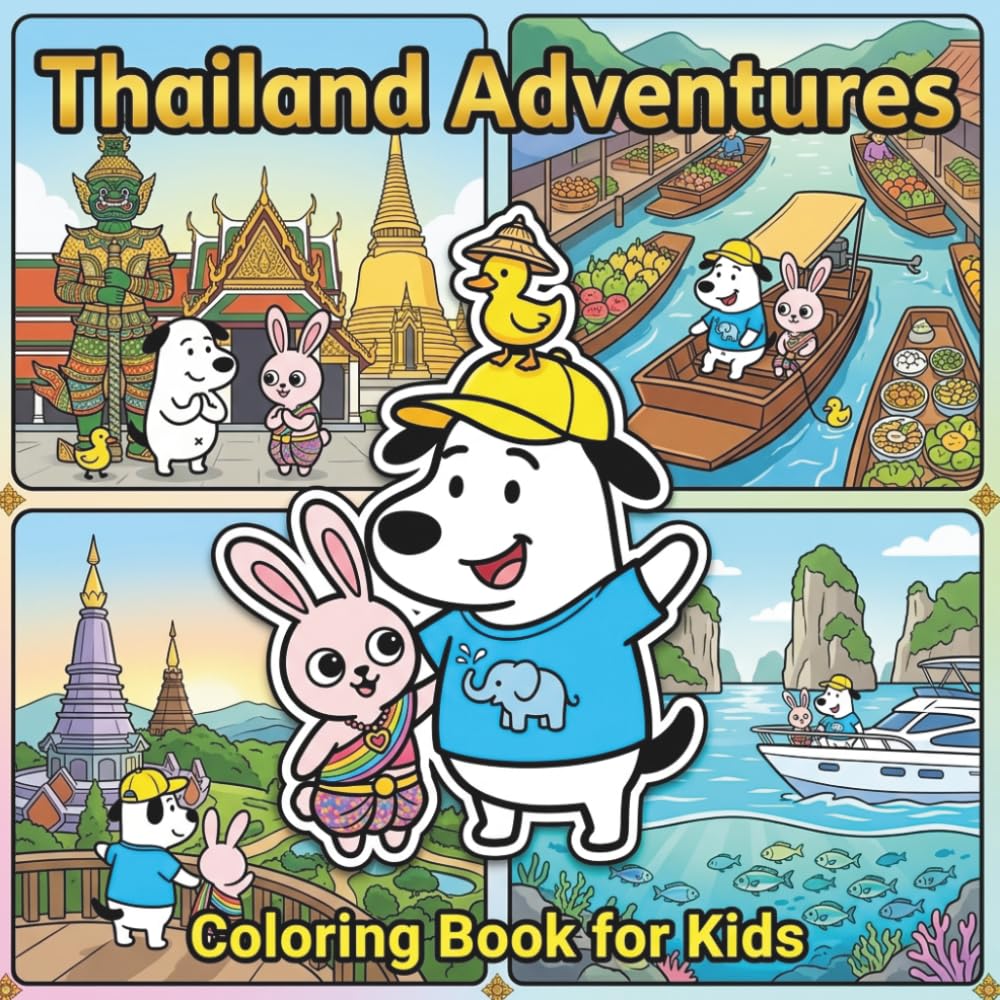 Thailand Adventures: Coloring Book for kids