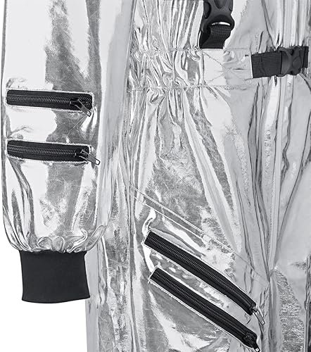 Miniatura 5 de Haorugut Disfraz de astronauta para adultos, disfraz de astronauta para mujer, disfraz de espacio de vuelo