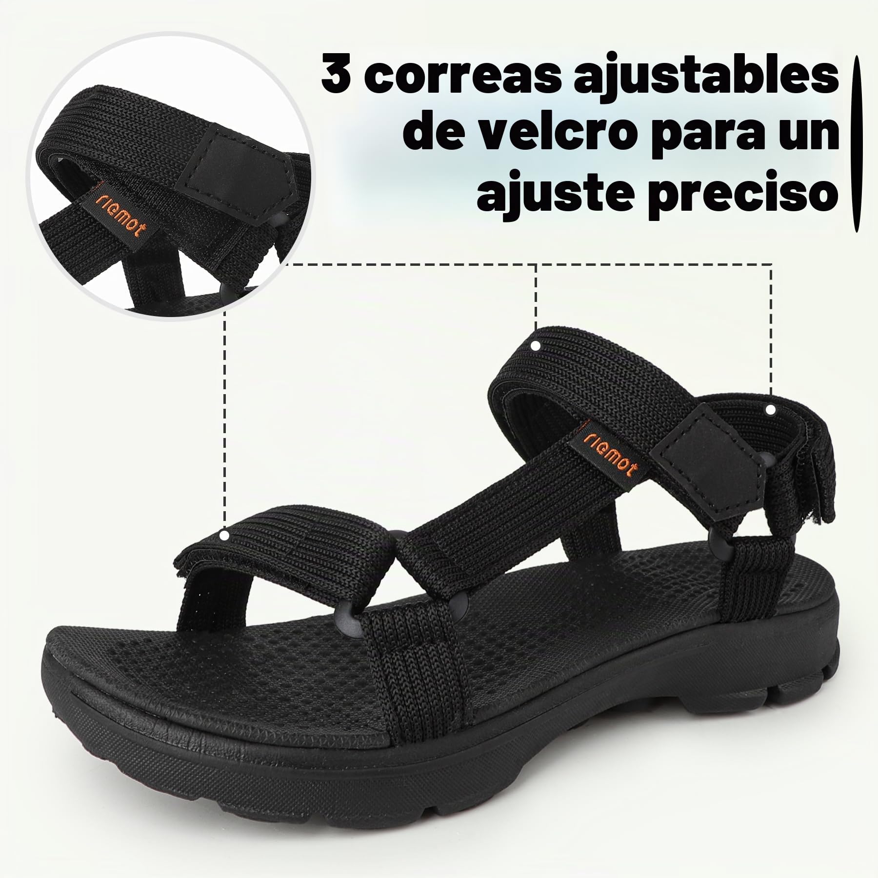 riemot Sandalias deportivas ajustables antideslizantes mujer hombre verano senderismo