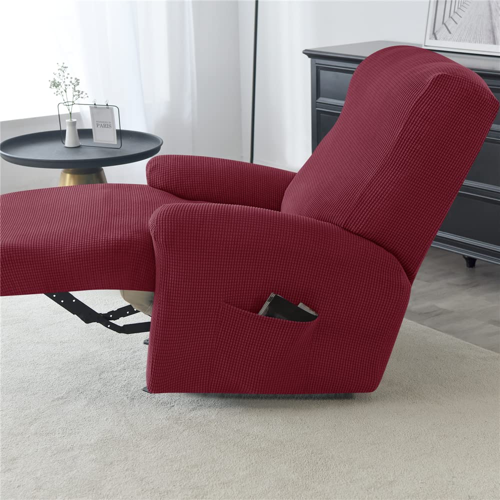 Copertura Poltrona Con Tasche Lavabile Copripoltrona Relax Reclinabile Elettrica Universale, Elasticizzato Copertura Tessuto Poliestere Spandex