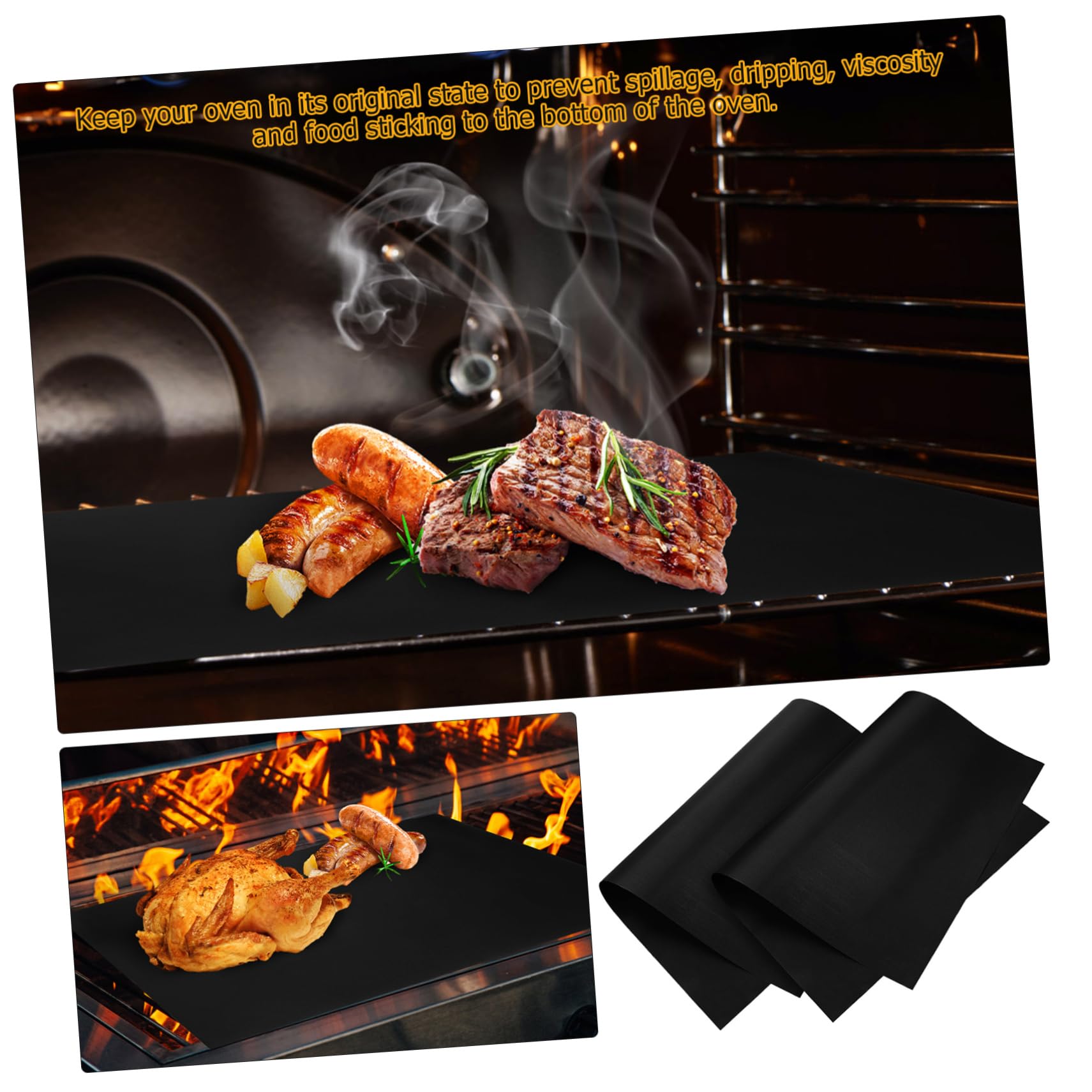 Abaodam 9piezas Tapete Resistente Al Calor Para Horno Revestimientos Para Asadores Para Cocinar Antiadherente