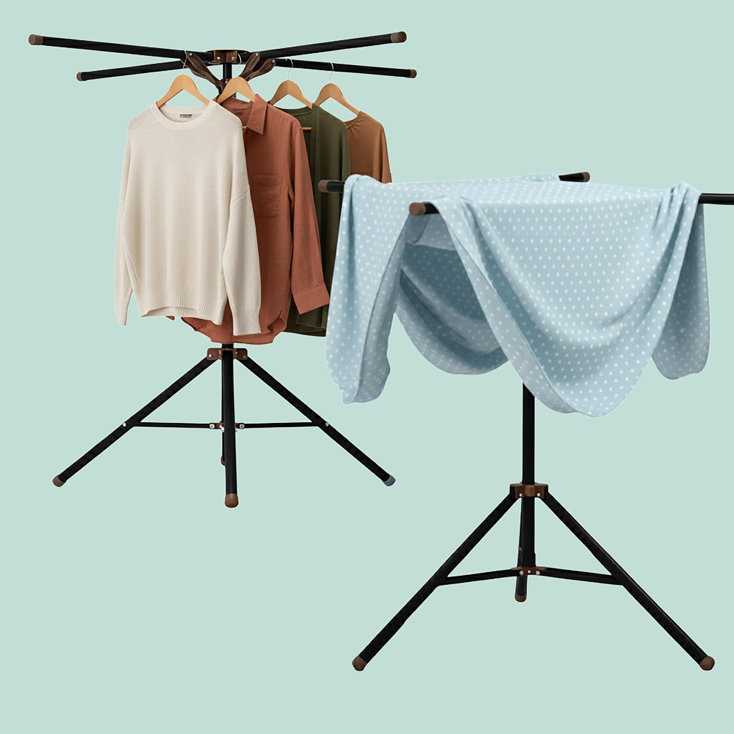 Relaxdays Étendoir à Linge, Pliable, jusqu'à 15 kg, Hauteur réglable, H x P : 100-180 x 125 cm, Noir