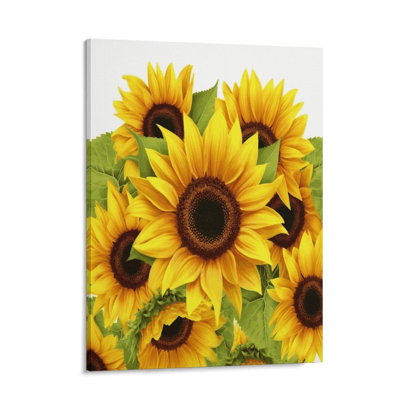 Adfgyerh Style Sunflower Wall Art Framed,Canvas Prints Ready To Hang Home Decor,Canvas Wall Art For Living Room Hallway Office Wall Decor 16X20inch(41X51cm)