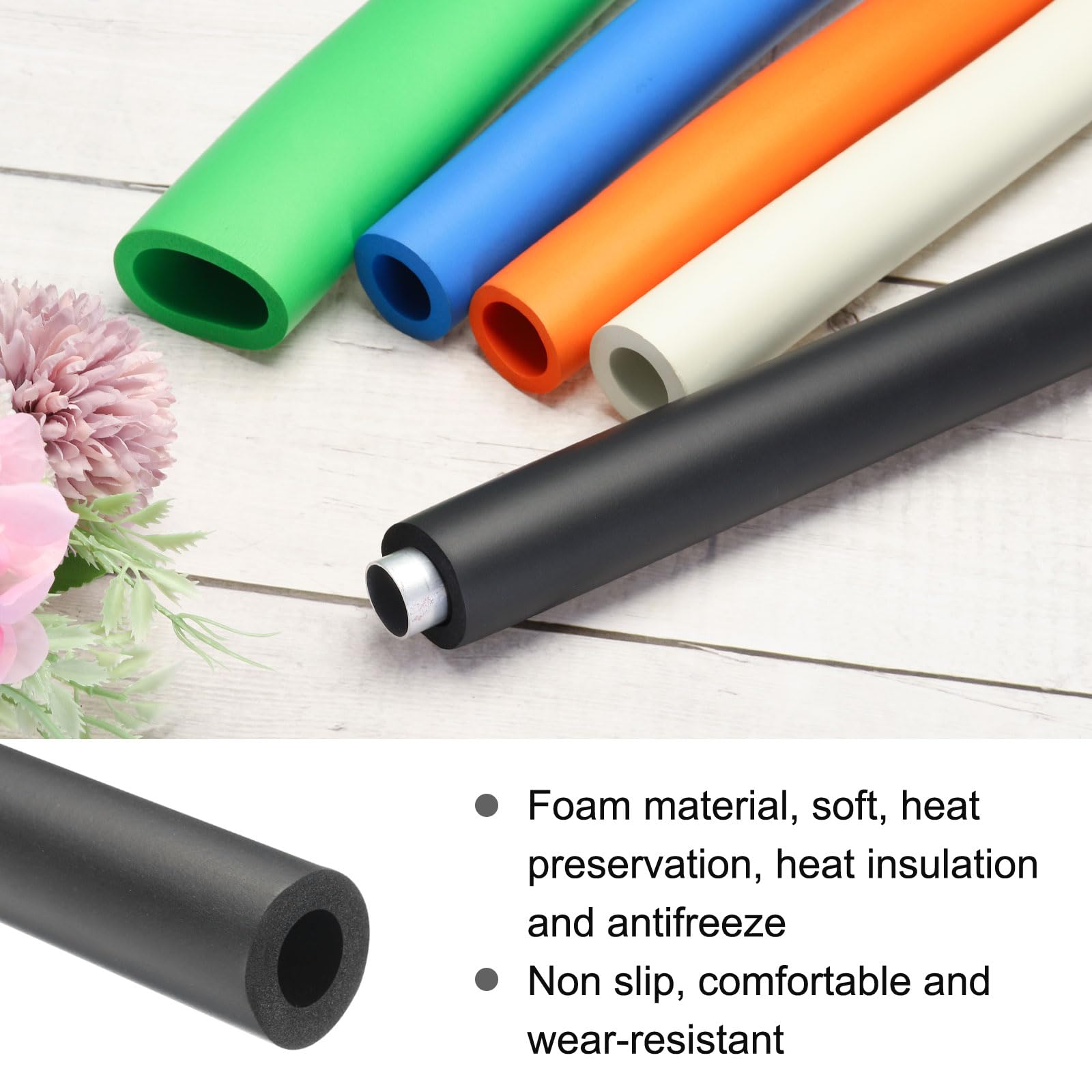 Rebower 15mm ID Pipe Insulation Tubing 5mm Thick Heat Preservation Foam Tube - Image 3