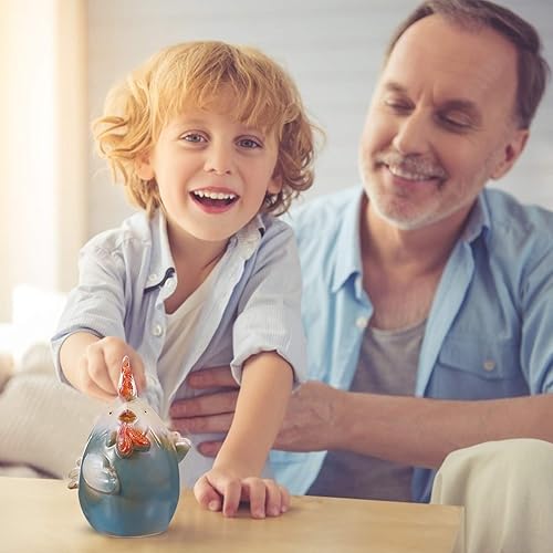 Miniatura 7 de VOSAREA Alcancía de cerámica de la moneda del pollo del tarro de la moneda del escritorio del ornamento del ahorro de la olla para los