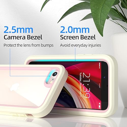 Miniatura 6 de WXR Funda para iPhone SE 20222020, iPhone 876S6, parachoques de silicona suave y parte trasera e interior de policarbonato duro transparente, funda