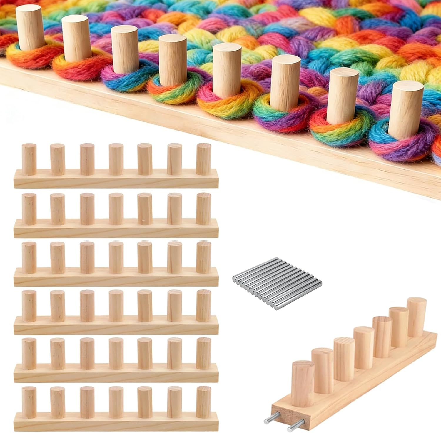 84 Inch Chunky Blanket Loom for DIY Throw Blankets, Adjustable Size Hand Knitting Kit, Knitting Loom for Custom Hand Knitting Yarn Chunky, Beginner Friendly Tool for Hand Knitting Yarn Chunky Projects