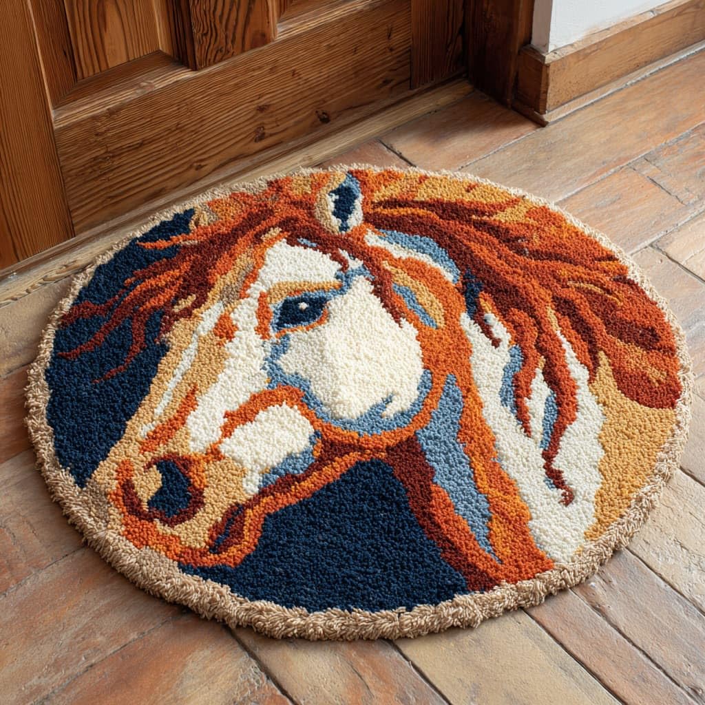 AMBATTERY Latch Hook Rug Kit Latch Hook Kits,Animal Horse