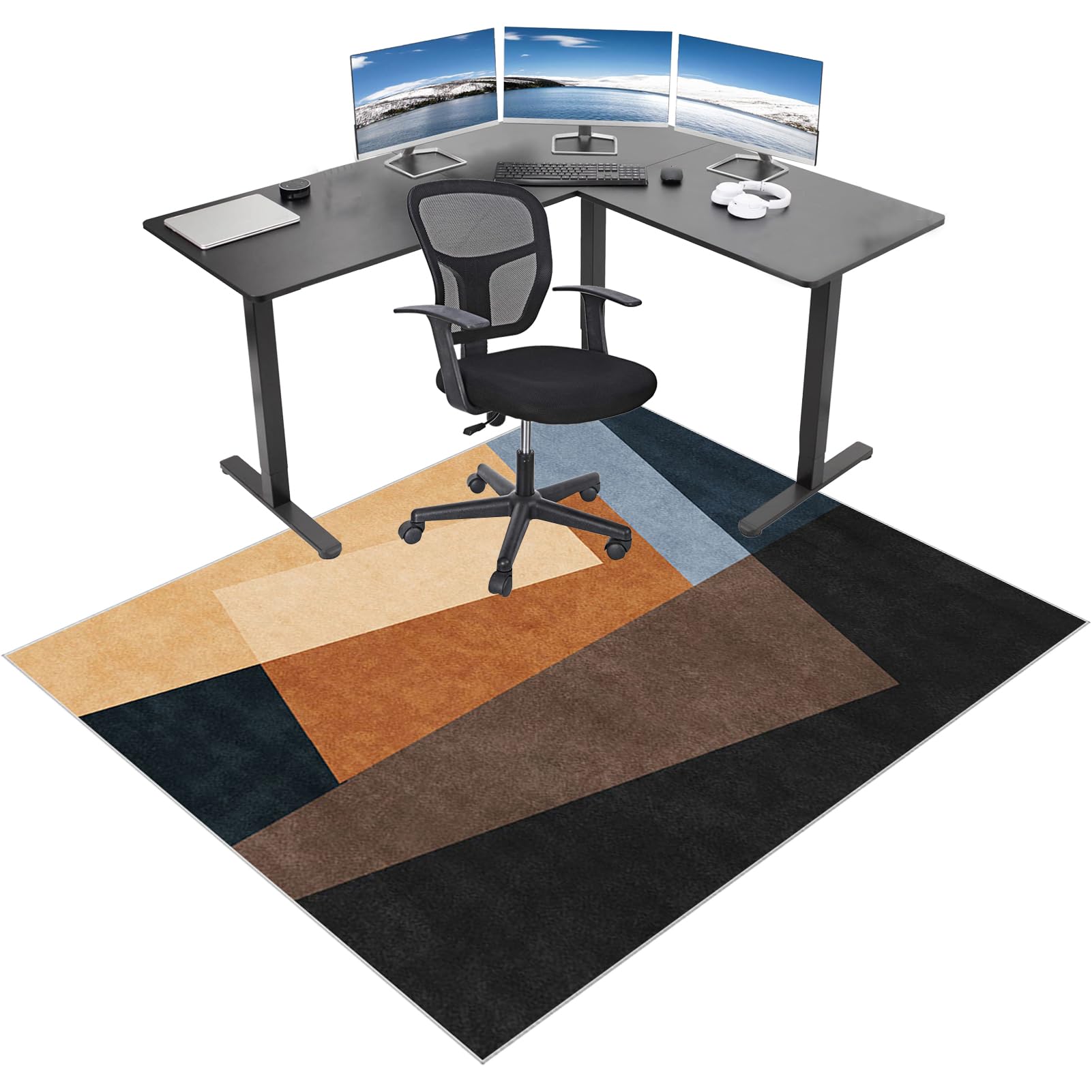 Office Chair Mat for Hardwood Floors, Gaming Computer Chair Mat, Desk Chair Mat for Carpeted Floor 100 x 140 cm, Floor Mat for Office Chair Carpet Protector, Home Office Chair Mat Rug for Laminate