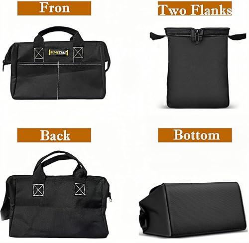 Miniatura 7 de Bolsa de herramientas pequeña de 12 pulgadas para hombres, caja de herramientas pequeña con múltiples bolsillos, organizador de bolsas de