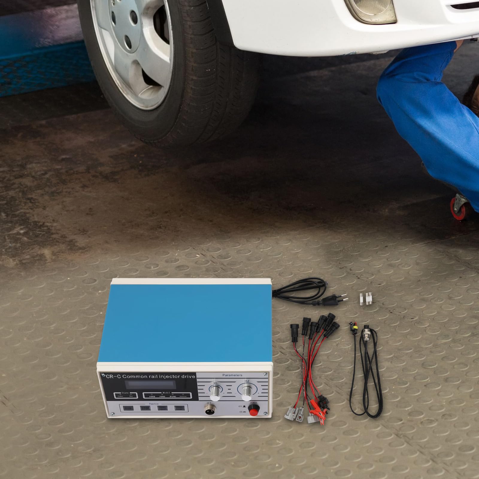 CR-C Common Rail zestaw testerów wtryskiwaczy, dysze wtryskowe do oleju napędowego z wyświetlaczem LCD i wiązką przewodów, wielofunkcyjny tester do wtryskiwaczy solenoidowych, narzędzie