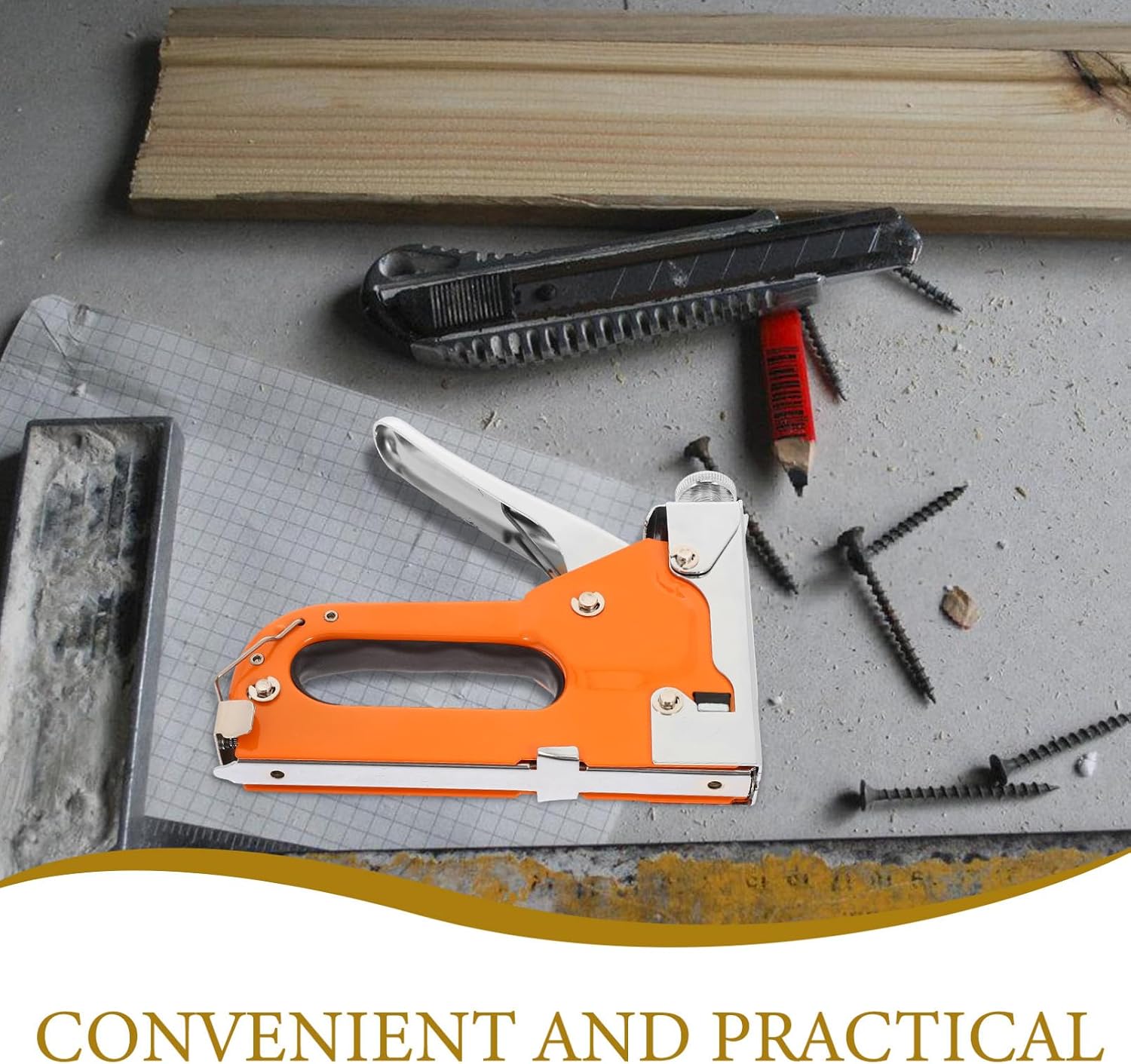 Manual Woodworking Stapler Gun Set with Staple Remover Compact Metal Staple Fastening Tool for Carpentry and Upholstery for DIY and Industrial Use
