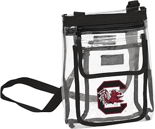 Logo Brands Gameday Clear Crossbody Bag - Stadium Approved, Adjustable Strap, Front Zipper Pocket