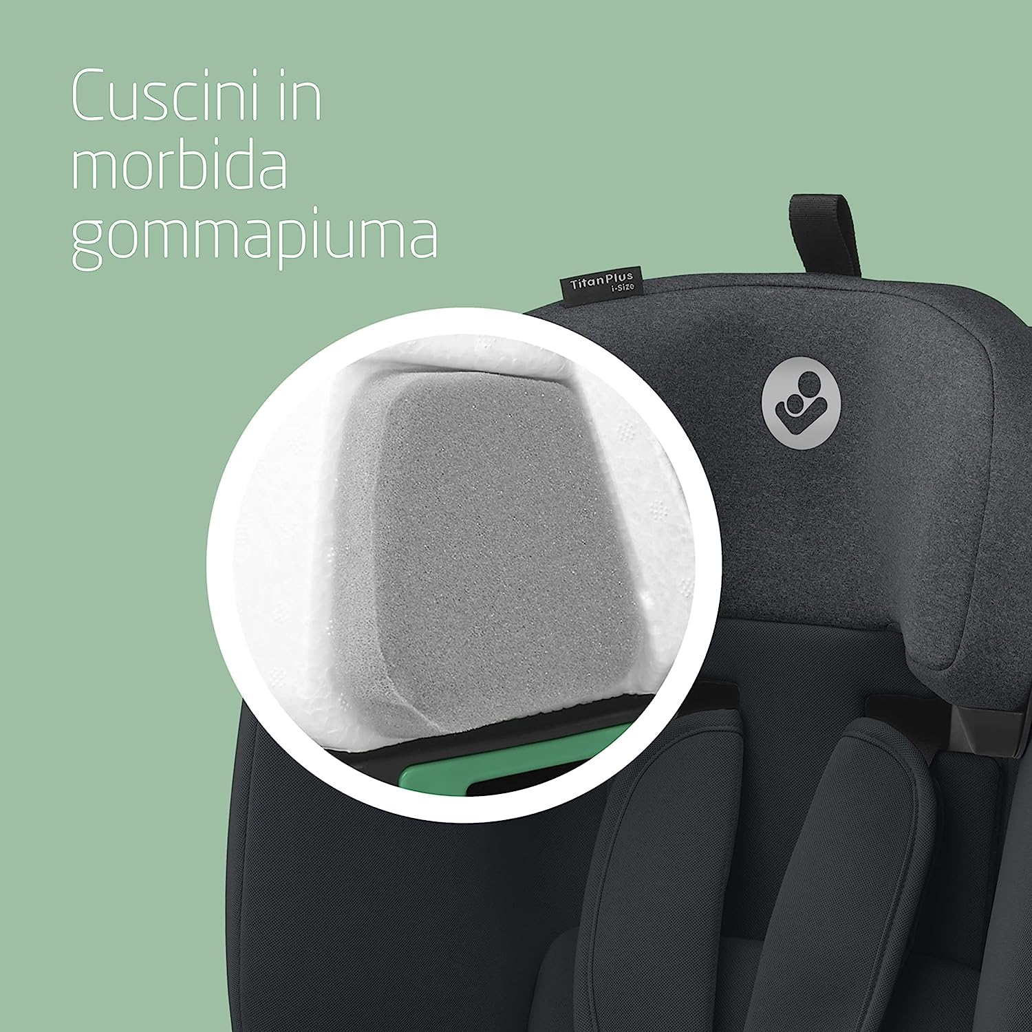 Maxi-Cosi Titan Plus i-Size, Seggiolino Auto ISOFIX, 15 Mesi - 12 Anni (76 - 150 cm), Reclinabile in 4 Posizioni, Regolabile in Altezza, Side Impact Protection G-CELL, per Bambini, Authentic Graphite