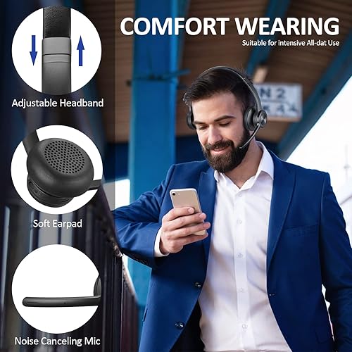 Miniatura 3 de Auriculares Bluetooth V5.2, Auriculares Inalámbricos con Micrófono de Cancelación de Ruido, Auriculares Inalámbricos para Celulares y Computadoras