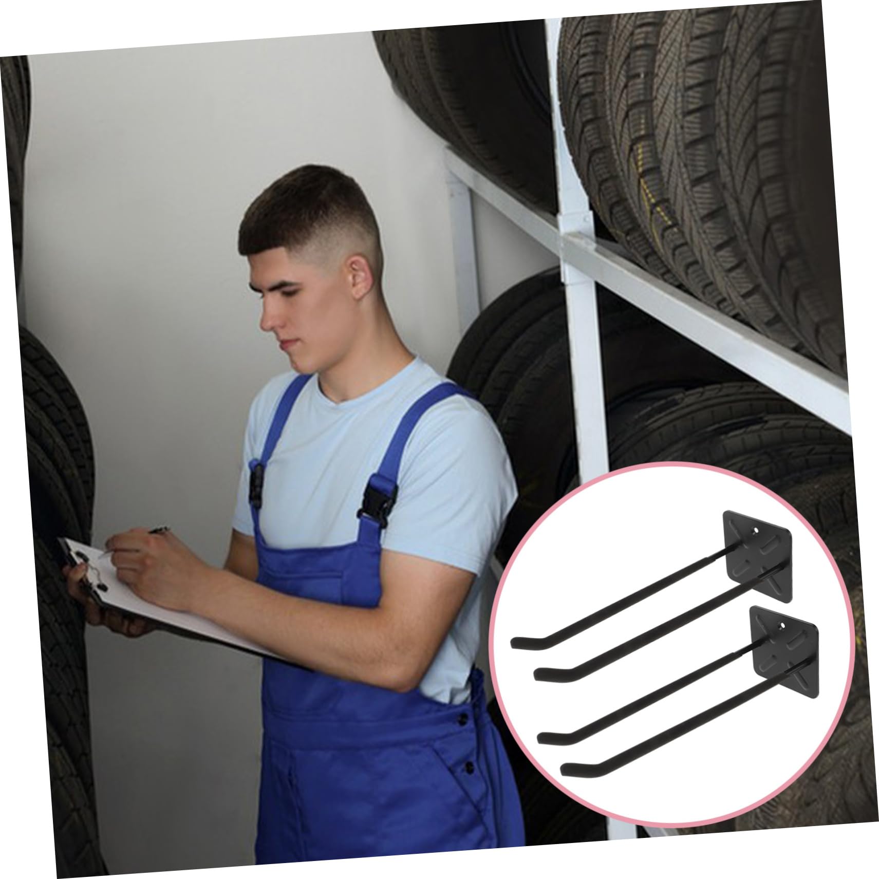 Alipis Schwere Garagenhaken zur Wandmontage für Autoreifen und Werkzeug Doppel Linien Konstruktion aus Eisen für Garage und Lager