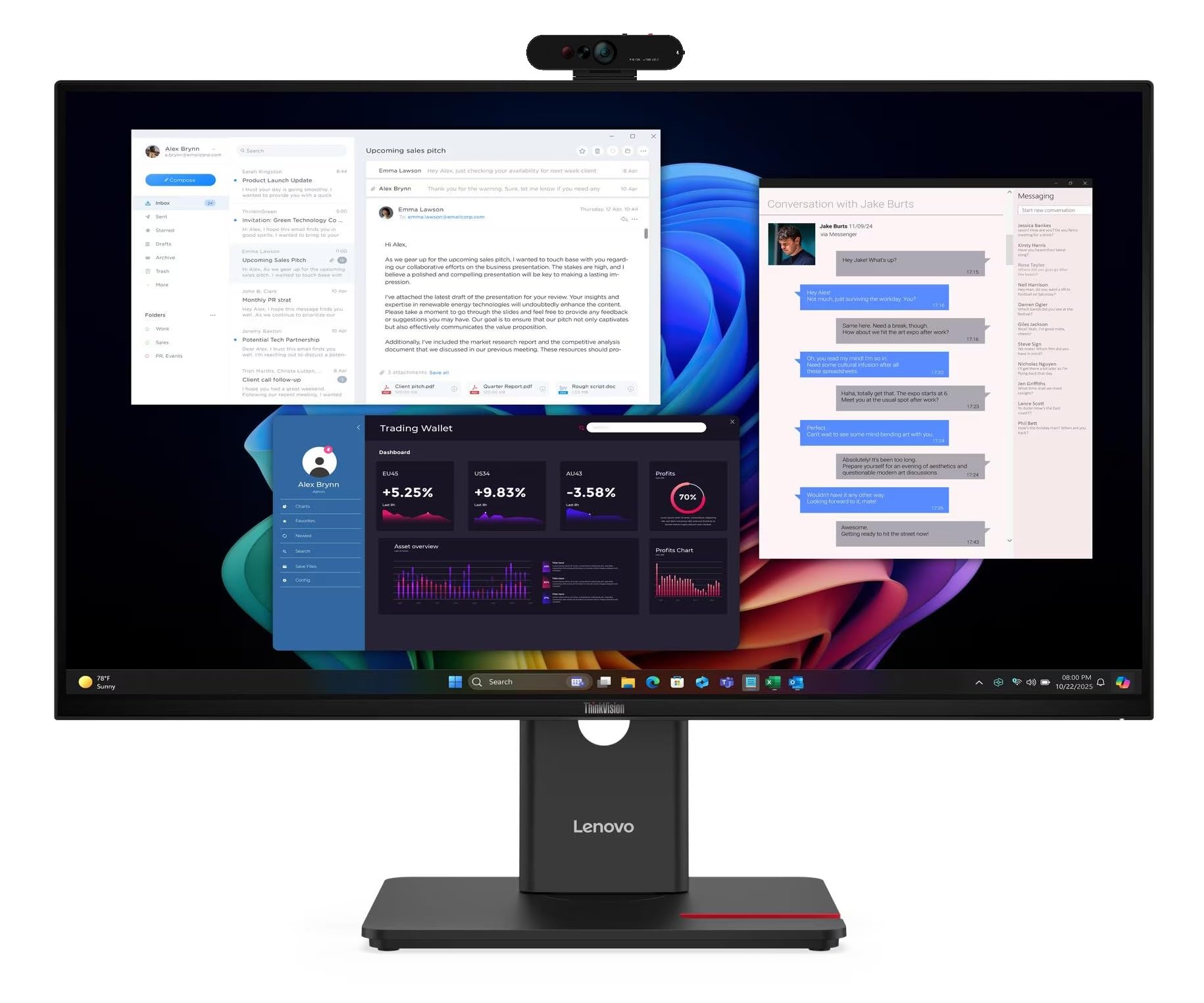 Lenovo ThinkVision T27UD-40 Monitor (ThinkVision T27UD-40 4K/USB-C Monitor 27. WARRANTY: 3YM)