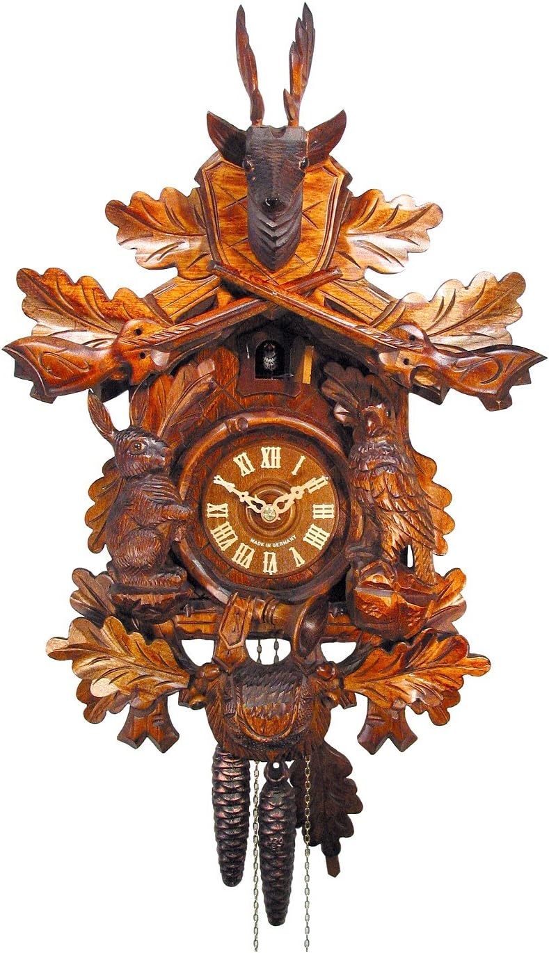 Cuckoo Clock Hunting Clock, Sitting Animals