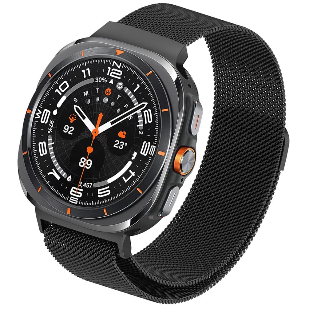 YOFUNTLE Compatible for Samsung Galaxy Watch Ultra 47mm Band, Stainless Steel Metal Strap Adjustable Replacement, Men Women Mesh Loop Magnetic Wristband for Samsung Galaxy Watch Ultra 47mm