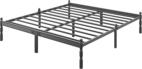 Miniatura 15 de COMASACH Base de cama de tamaño matrimonial de 14 pulgadas con tapón deslizante para colchón, marco de cama matrimonial, estilo vintage, listones de