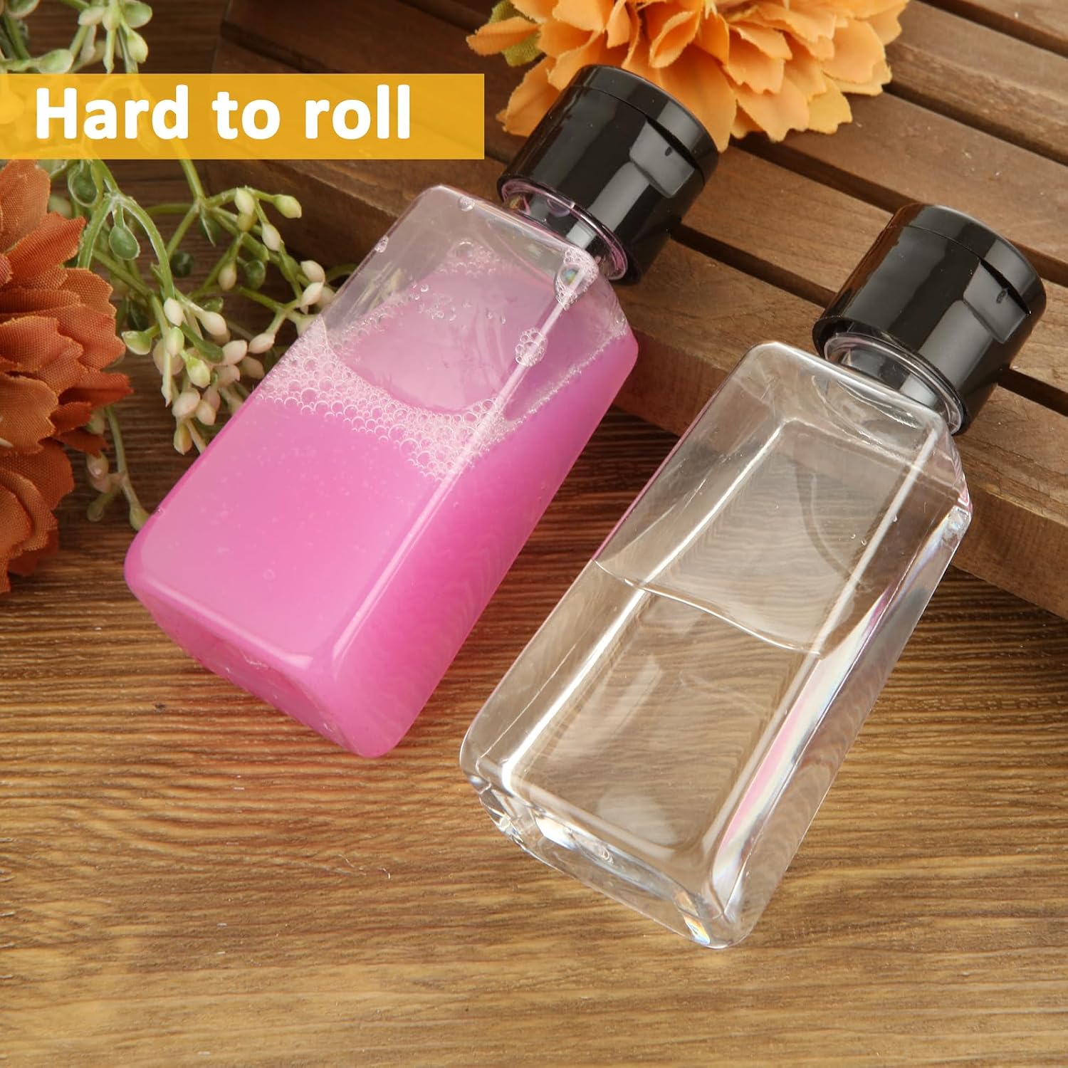 100 Pack 1 oz Plastic Empty Travel Bottles with Flip Cap, Refillable Hand Sanitizer Bottle, Clear Portable Containers with Lids for Shampoo, Creams, Body Lotions
