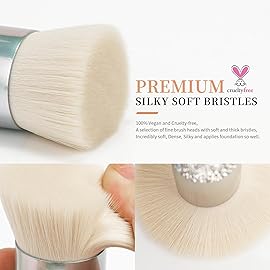 DUcare Rhinestone Foundation brush Diamond Bling Makeup Tanning Brush Flat Top Kabuki Brush, Synthetic Professional Liquid Blending Mineral Powder Makeup Tools