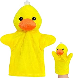Duck Hand Puppets for Boys and Girls (1 Pack), Stuffed Animals Finger Toy, Pre-School Pretend Play, Duck Hand Puppet Plush Toys for Role Play, Goody Bags Filler - Party Favors for Toddlers and Kids