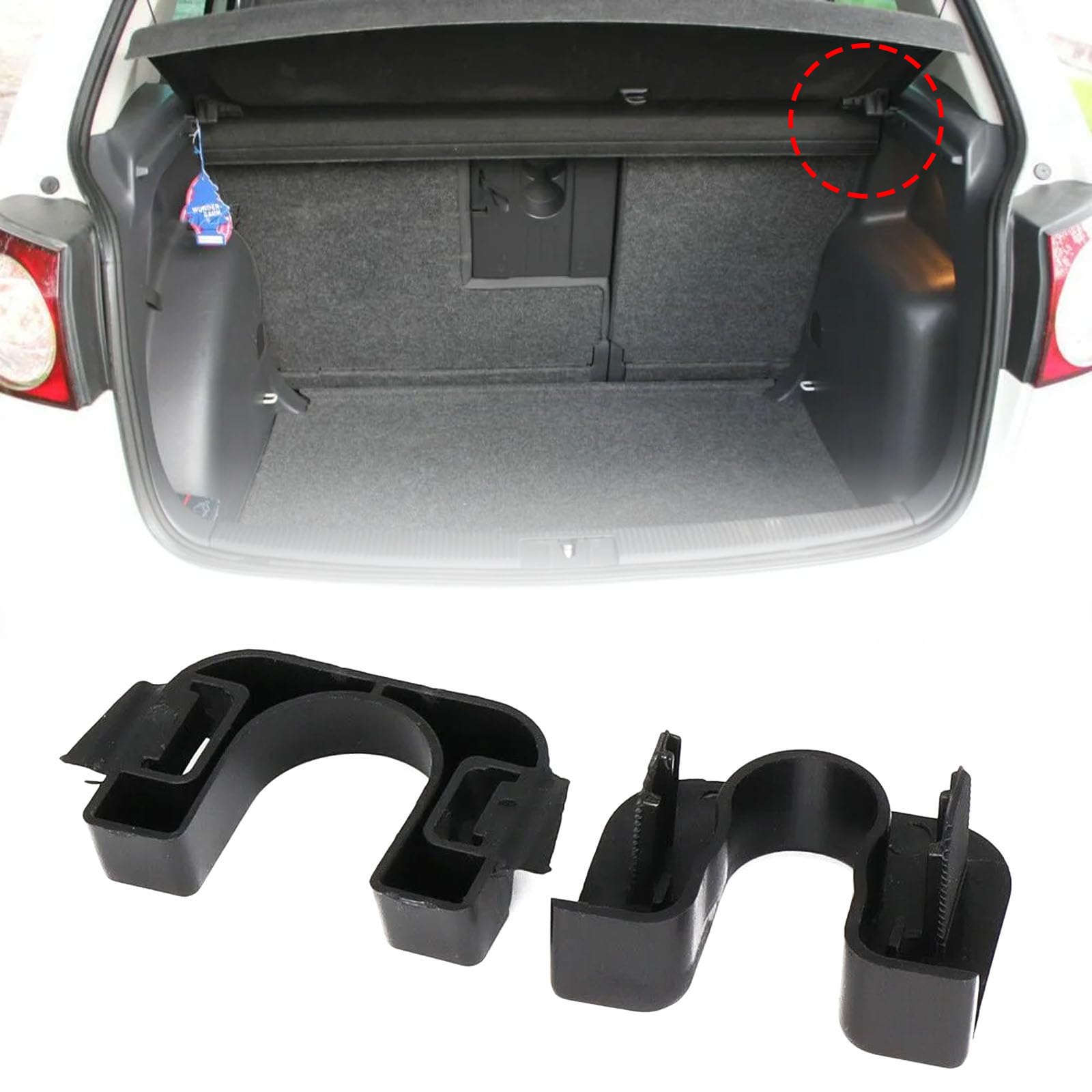2 Paires Supports D'étagère Arrière, Clips pour étagère à Colis, Arrière Parcelle Étagère Fixation Compatibles avec F ord Fiesta Focus B-Max C-Max C3 DS3 Qashqai J10 1539663 8795EN