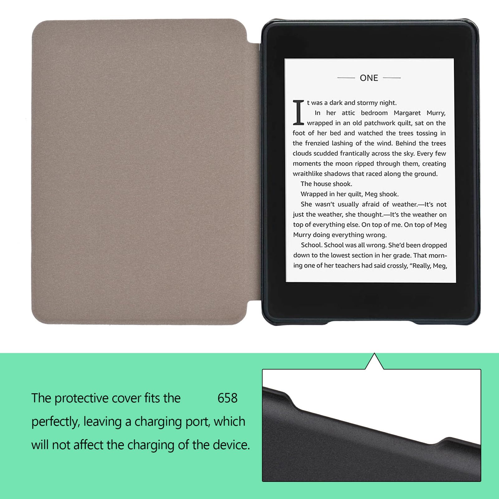 Custodia Protettiva in Pelle PU Leggera per 658 per E-book - Custodia Protettiva Durevole Paperwhite Adatta 2019 di Decima Generazione, (Blu)