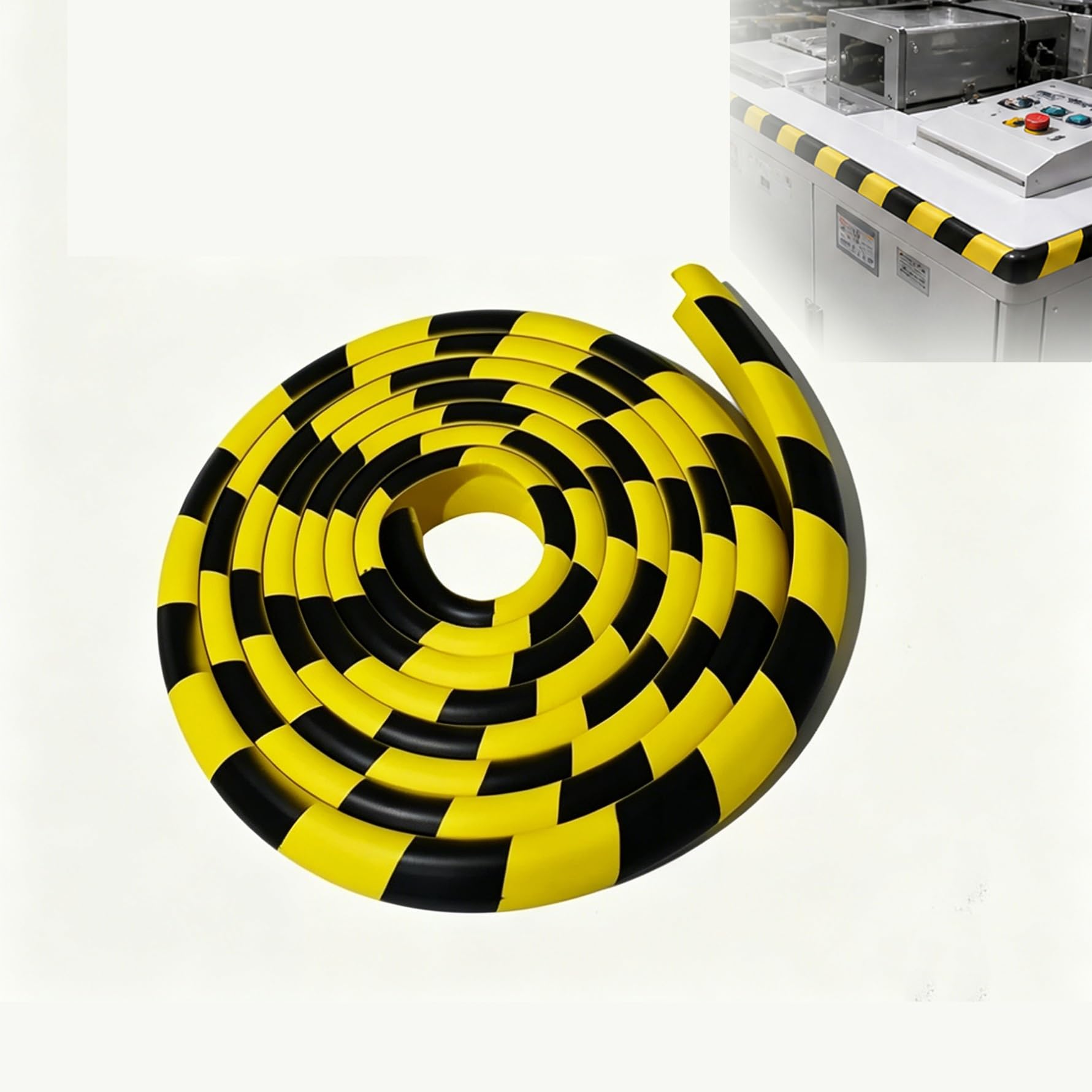 Wall Edge Corner Guards, 197in Yellow Black Safety Bumpers, Self-Adhesive Foam Garage Wall Protector for Industrial & Home Use
