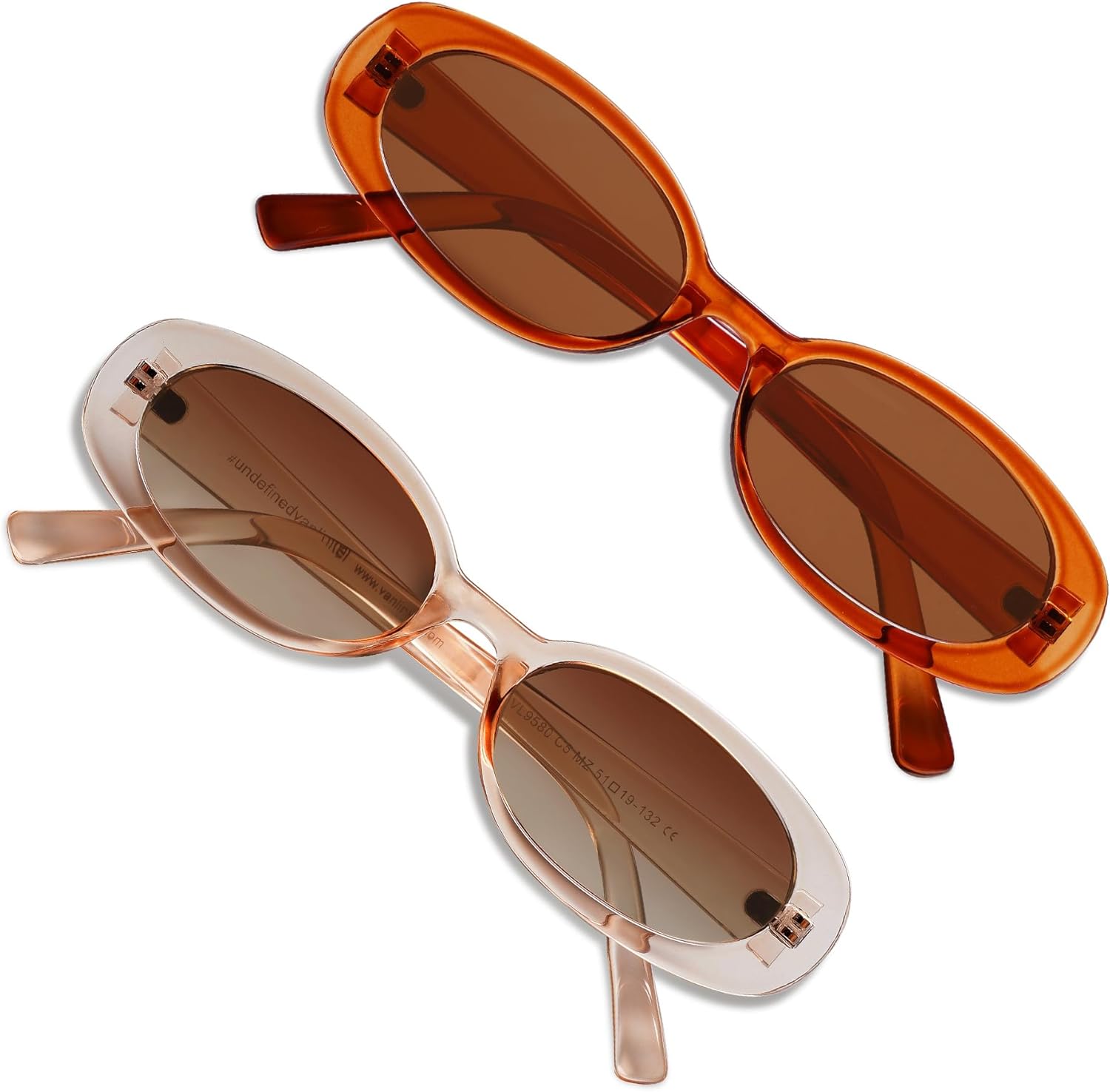 VANLINKER Polarized Retro Oval Sunglasses for Women and Men Small 90s Style VL9580