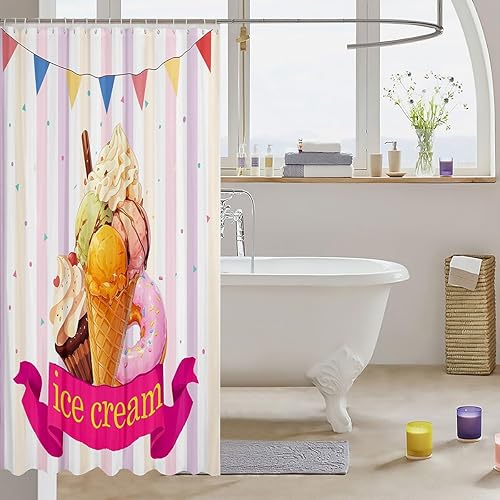 Miniatura 80 de Cortinas de ducha impermeables con diseño de barco pirata de caricaturas, tela de aventura marina, cortina de ducha de baño con peces submarinos,