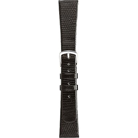 Amazon マルマン 紳士皮革バンド リザード トカゲ 黒 時計際幅 18mm 美錠幅 14mm 時計バンド 腕時計 通販