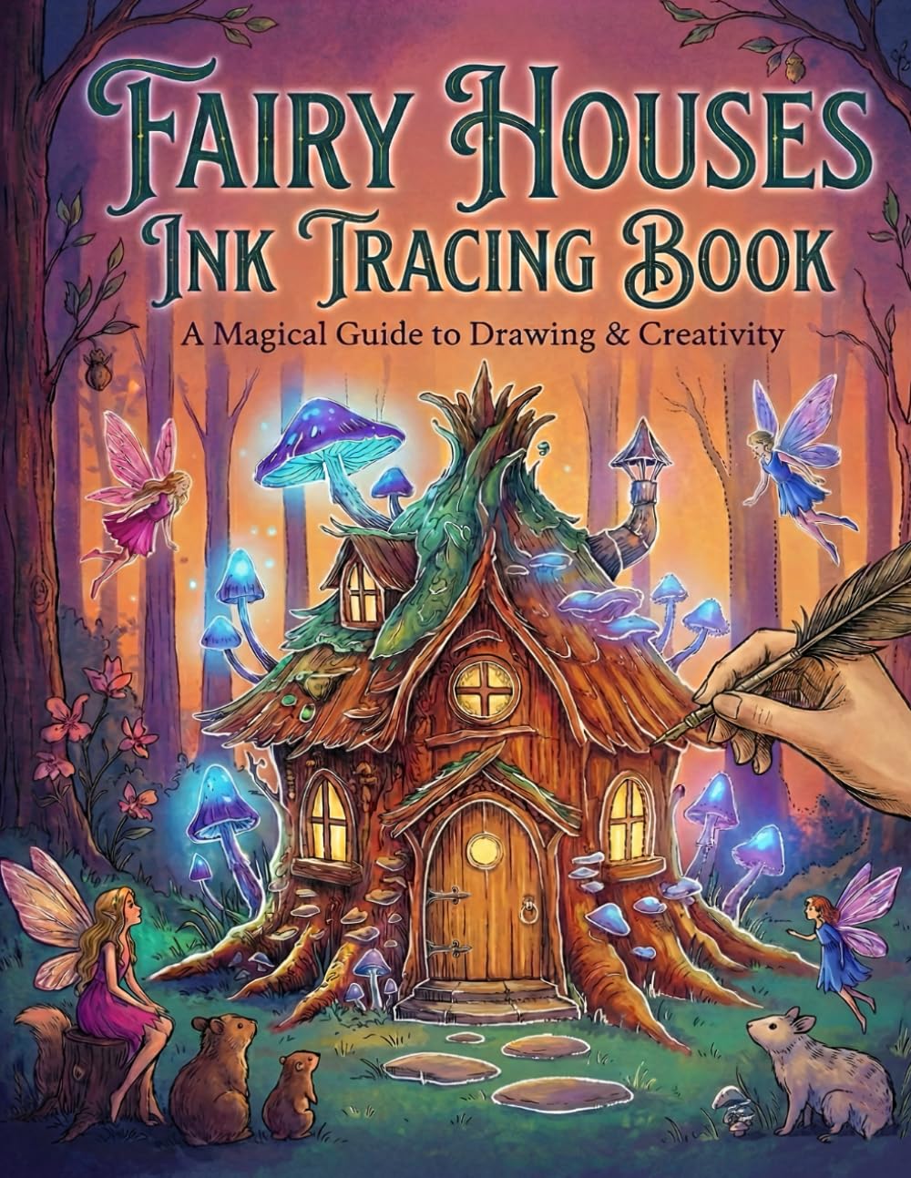 Fairy Houses Ink Tracing Book – Reverse Coloring Book: Magical Fairy Home Ink Tracing Pages for Relaxation, Mindfulness & Creative Calm