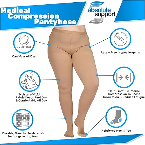 Miniatura 15 de Pantimedias de compresión para mujer 20-30mmHg - Venas varicosas e hinchazón - A204