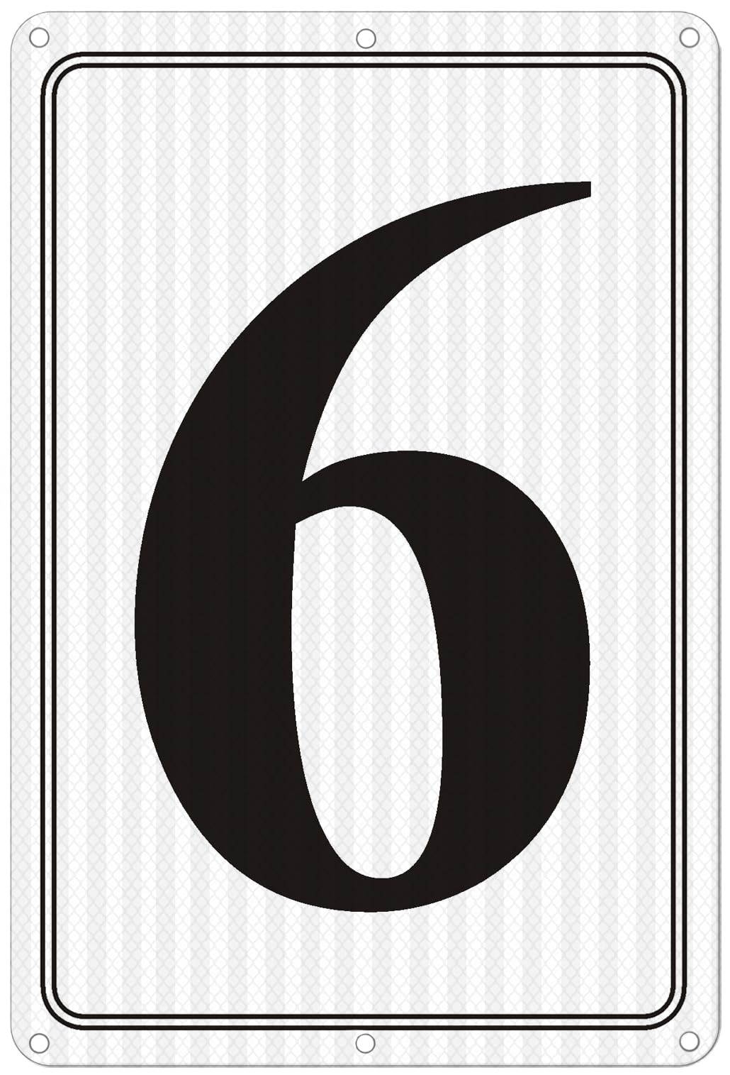 i-CowFun Premium Reflective Metal Number Signs 6 - Aluminum 12" X 8" Parking Spot Numbered Signs Outdoor, Large, Floor, Dock, Court, Aisle, Field, No Fade, Weather-Resistant — image 1