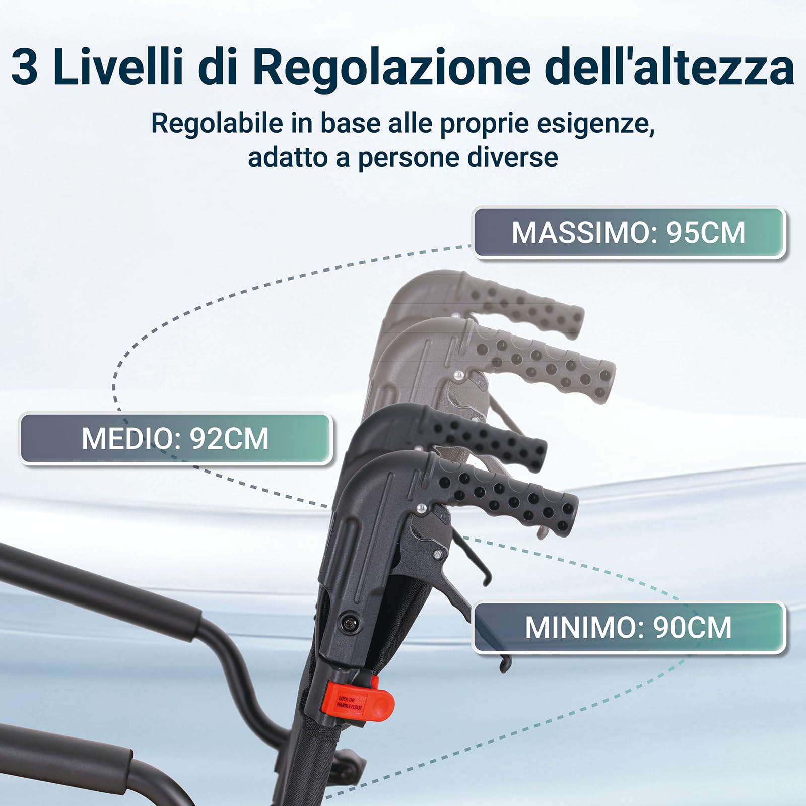 Sedia a Rotelle Pieghevole Sedia a Rotelle Trasporto Stretta Sedia a Rotelle pieghevole super-leggera da transito in alluminio per Disabili e Anziani Ergonomia Portata Massima 100 kg (Nero)
