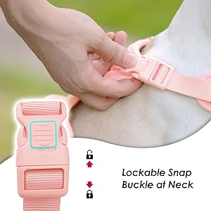 Sunraymascota No Pull Dog Harness, Puppy Vest with Front Clip for Small Medium Large Sized Dog(Light Pink,L)