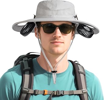 AMACOOL Bucket Hat Fan Pro, Gifts for Father Dad Husband, Fishing Essentials for Women Men, Camping Hiking Beach Gardening