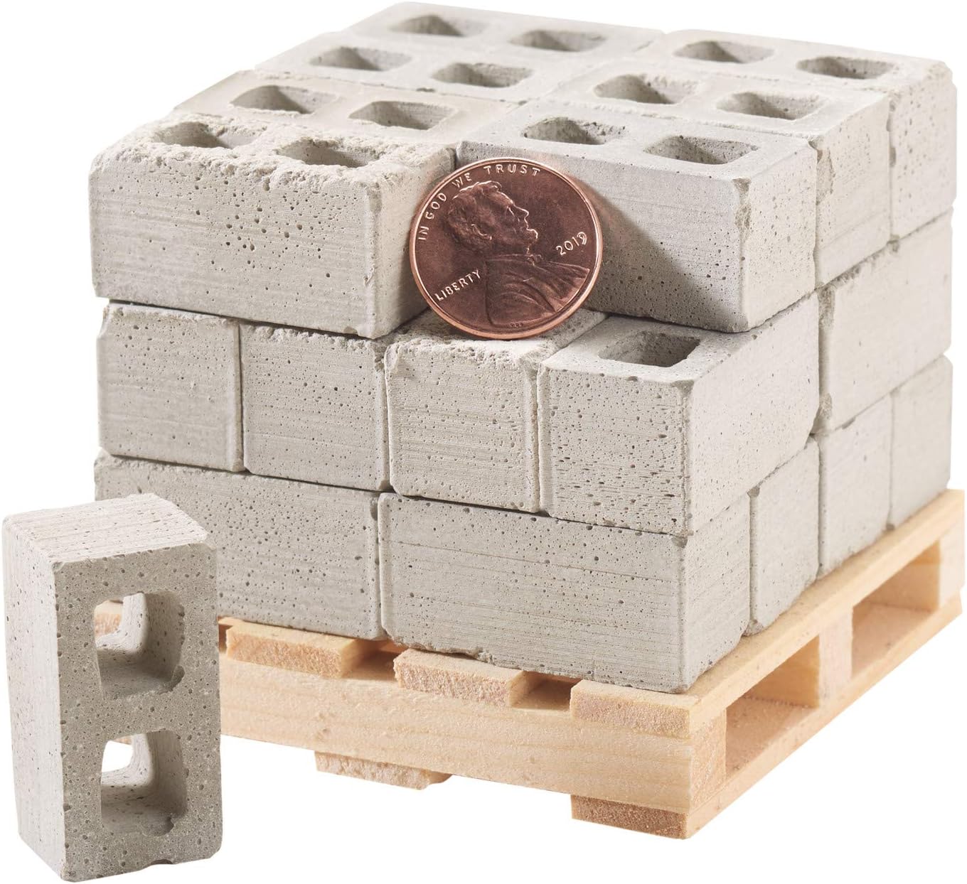 Mini Materials Miniature Cinder Blocks with Pallet, 24 Blocks