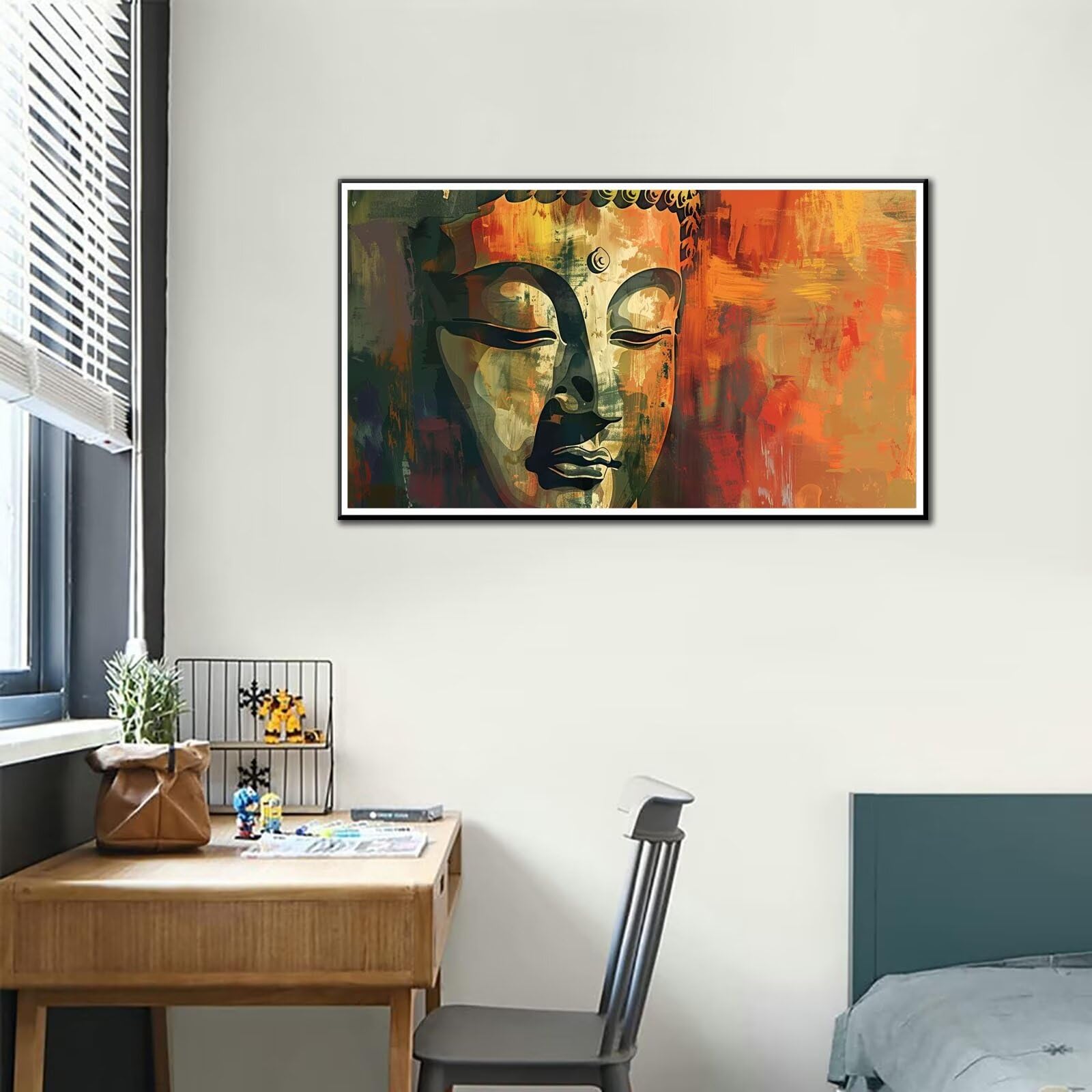 Zestawy do malowania po numerach, dla dorosłych, bez ramy, do malowania według numerów, Budda, kolorowe farby akrylowe, sztuka ścienna, dekoracja domu, prezenty 90 x 50 cm