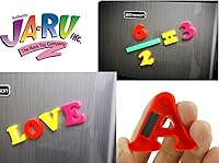 Vista 4 de JA-RU Juego de letras magnéticas (1 paquete de letras ABC) letras de plástico coloridas. Imanes de refrigerador para niños y niños pequeños.