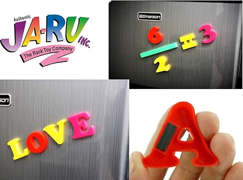 Miniatura 4 de JA-RU Juego de letras magnéticas (1 paquete de letras ABC) letras de plástico coloridas. Imanes de refrigerador para niños y niños pequeños.