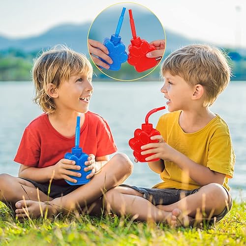 Miniatura 5 de Sratte 12 tazas de patas de perro de 10 onzas para niños con popote y tapa, suministros de fiesta de cumpleaños de perro, taza de plástico con
