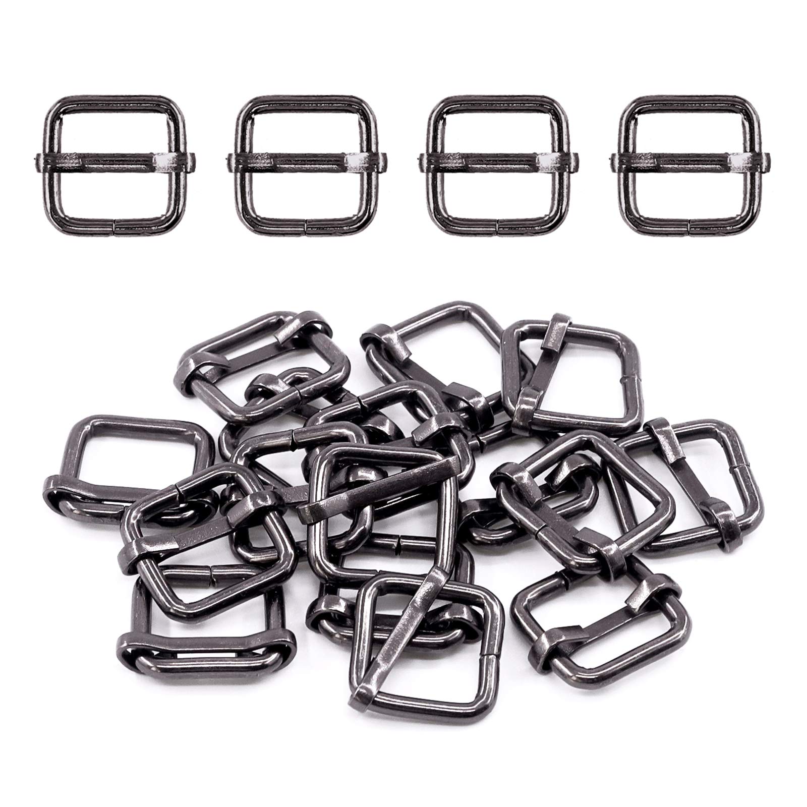 Swpeet 60Pcs Bronze Heavy Duty Metal Rings Rectangle Metal with Triglides Buckles