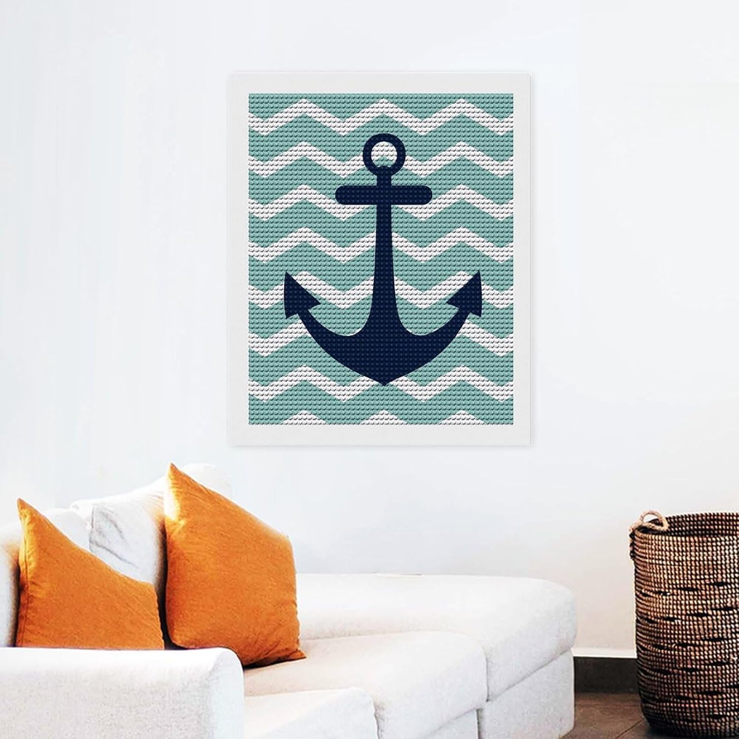 Dolrlasin Nautical Anchor Diamond Art Painting Art Kits for Adults Diamond Art Painting Diamond Art Kits 5D Diamond Art Painting Art Kits for Home Wall Decor 12x16inch